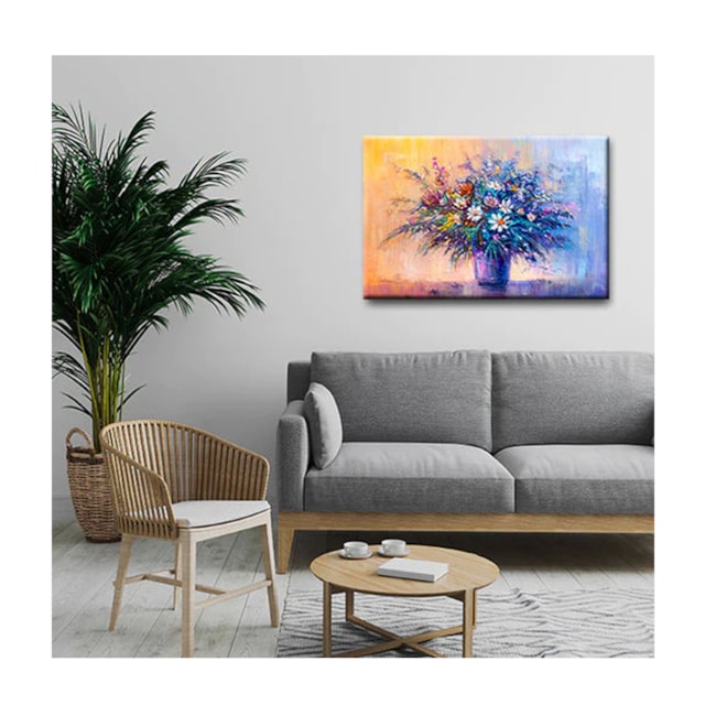 Quadro Folhas e Flores Color Flowers Borda Infinita 100 x 70 cm