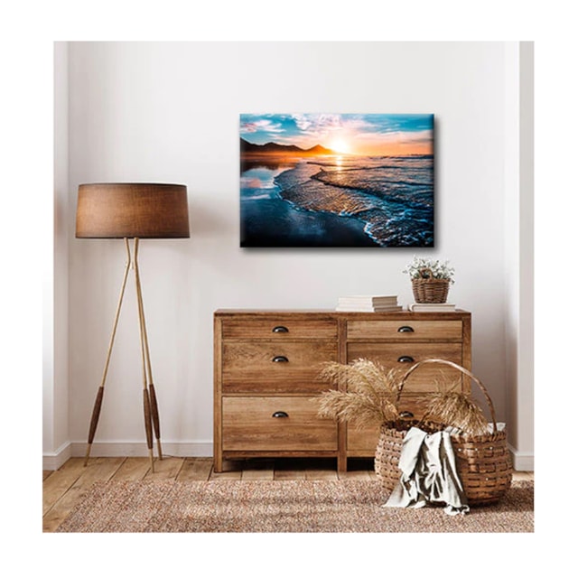 Quadro Paisagens e Natureza Amazing Beautiful Sunset Borda Infinita 100 x 70 cm