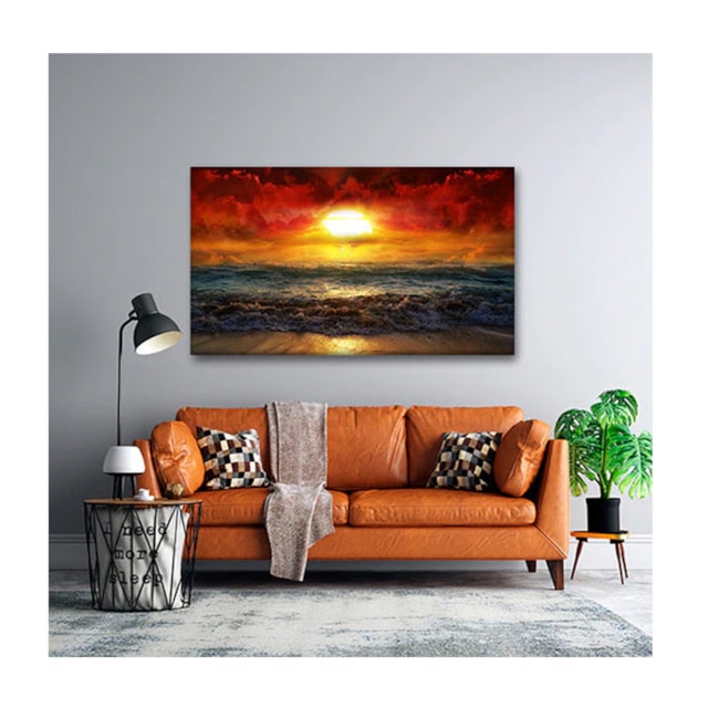 Quadro Paisagens e Natureza Beautiful Sunset Borda Infinita 120 x 80 cm Quadro Paisagens e Natureza Beautiful Sunset Borda Infinita 120 x 80 cm