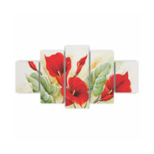 Quadros Decorativos Flor Copo de Leite Vermelho Floral Sala Quarto