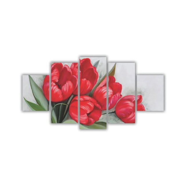 Quadros Decorativos Floral Flores Buque de Tulipas Vermelhas