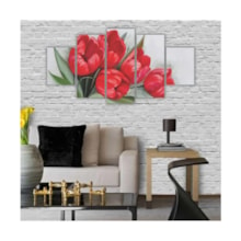 Quadros Decorativos Floral Flores Buque de Tulipas Vermelhas