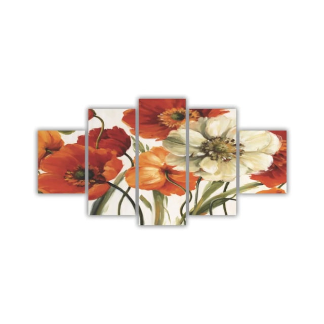 Quadros Decorativos Floral Flores de Outono Laranja