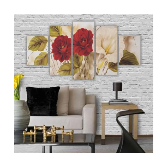 Quadros Decorativos Floral Flores Envelhecidas Natureza Morta