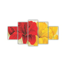 Quadros Decorativos Floral Flores Vermelhas e Amarelas 2