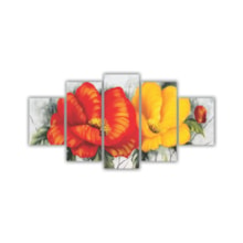 Quadros Decorativos Floral Flores Vermelhas e Amarelas 3