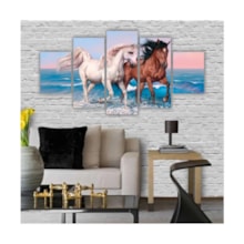 Quadros Decorativos MDF Cavalos na Praia