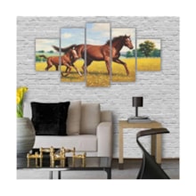 Quadros Decorativos MDF Cavalos no Campo Quadros Decorativos MDF Cavalos no Campo