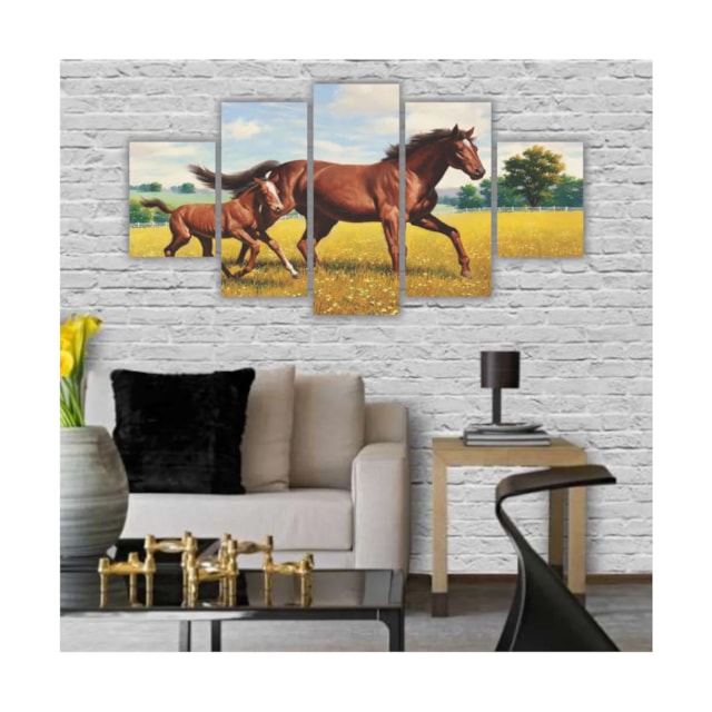 Quadros Decorativos MDF Cavalos no Campo Quadros Decorativos MDF Cavalos no Campo