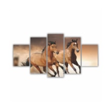 Quadros Decorativos MDF Corrida de Cavalos Marrom