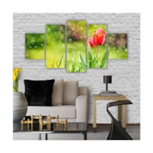 Quadros Decorativos MDF Floral Flores Tulipas Vermelhas