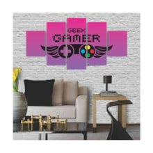 Quadros Decorativos MDF Gamer Geek Controle Roxo Sala Quarto