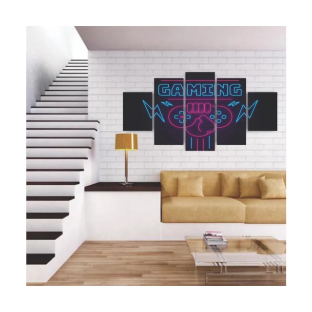 Quadros Decorativos MDF Gaming Hora do Jogo Gamer Sala Quarto