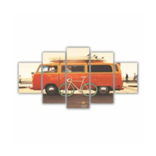 Quadros Decorativos MDF Kombi Laranja Surf