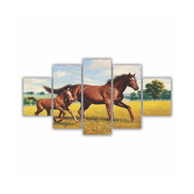 Quadros Decorativos MDF Paisagem Cavalos