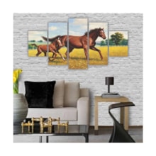 Quadros Decorativos MDF Paisagem Cavalos