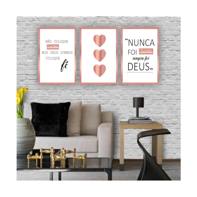 Quadros Decorativos MDF Religioso Nunca Foi Sorte 60x40