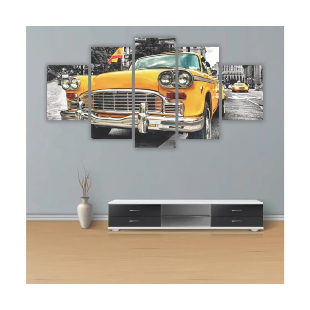 Quadros Decorativos MDF Taxi Amarelo