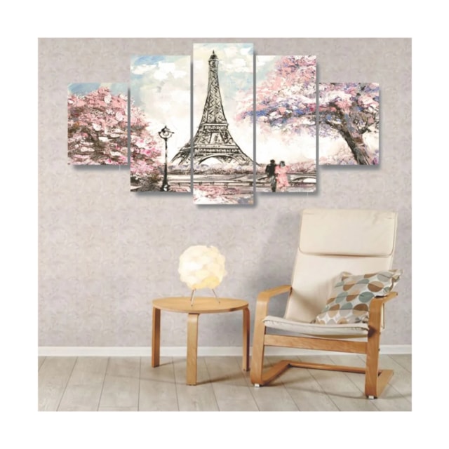 Quadros Decorativos Paris Torre Eiffel Rosa Aquarela Sala Quarto