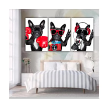 Quadros Decorativos quarto Cachorro Buldogue Frances Divertido