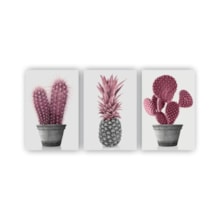 Quadros Decorativos quarto Floral Cacto Rosa