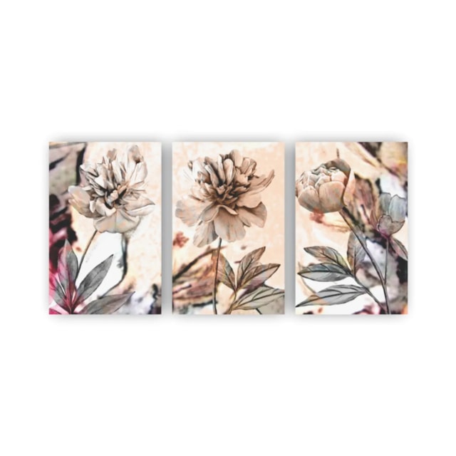 Quadros Decorativos quarto Floral Flores Artístico Aquarela