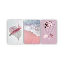 Quadros Decorativos quarto Floral Praia Rosa 60x40