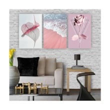 Quadros Decorativos quarto Floral Praia Rosa 60x40