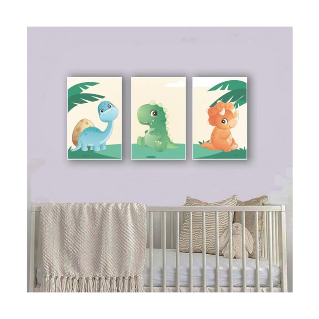 Quadros Decorativos quarto Infantil Dinossauro Baby