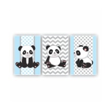 Quadros Decorativos quarto Infantil Panda Azul