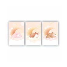 Quadros Decorativos quarto Infantil Safari Porco, Veado e Urso