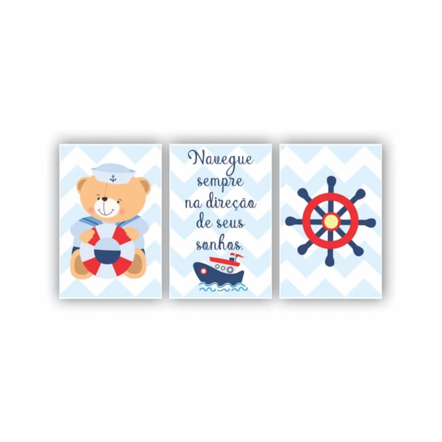 Quadros Decorativos quarto Infantil Urso Marinheiro