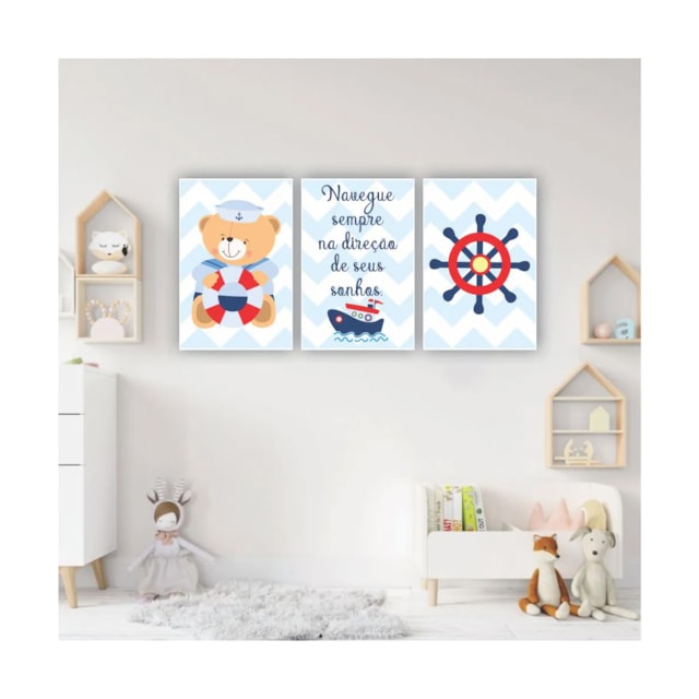 Quadros Decorativos quarto Infantil Urso Marinheiro