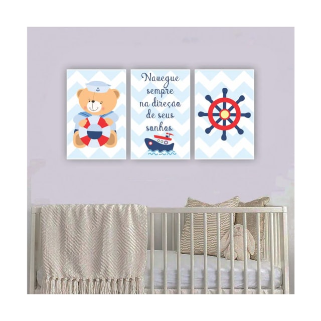 Quadros Decorativos quarto Infantil Urso Marinheiro