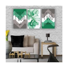 Quadros Decorativos quarto Religioso Antes de Tudo Cor Verde 60x40