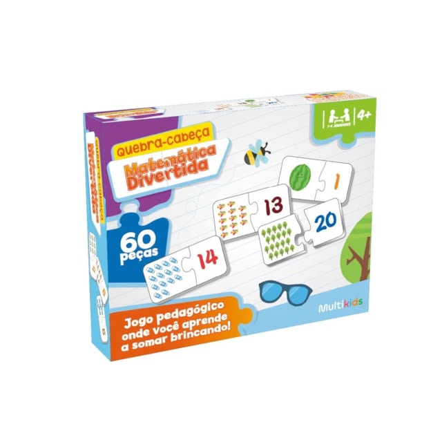 Quebra Cabeça Matemática Divertida 60 Peças Multikids - BR1798 Quebra Cabeça Matemática Divertida 60 Peças Multikids - BR1798