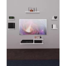 Rack Suspenso Saturno Kit 6 peças - Mdf Tx Branco - Sala Rack Suspenso Saturno Kit 6 peças - Mdf Tx Branco - Sala