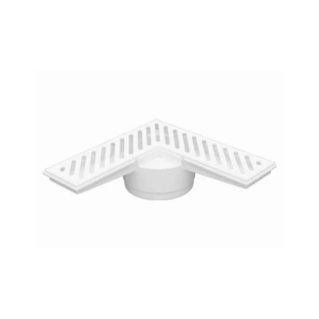 Ralo de Canto Saída de 100mm Grelha Branca - Astra Ralo de Canto Saída de 100mm Grelha Branca - Astra