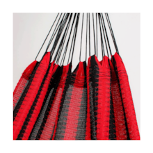 Rede De Dormir Amazonas Nylon Listrada Vermelho Com Preto Rede De Dormir Amazonas Nylon Listrada Vermelho Com Preto