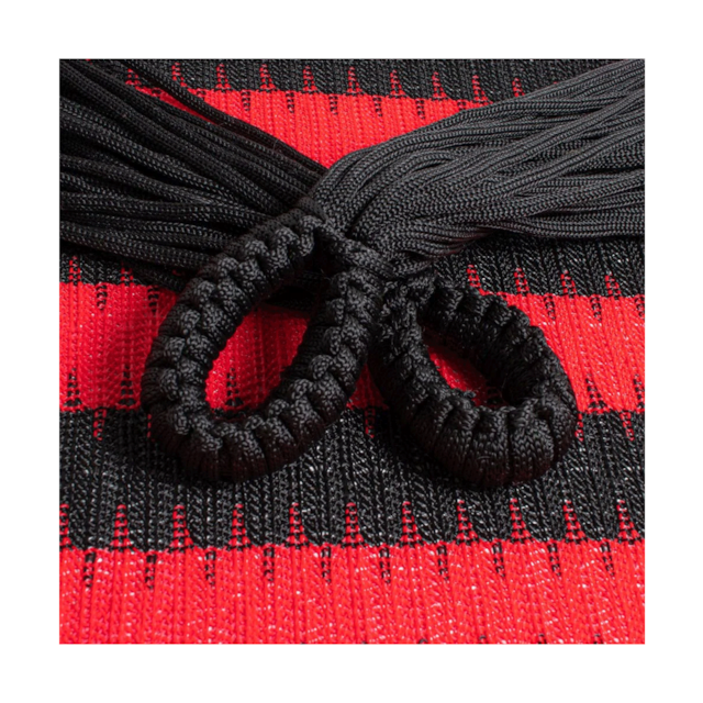 Rede De Dormir Amazonas Nylon Listrada Vermelho Com Preto Rede De Dormir Amazonas Nylon Listrada Vermelho Com Preto