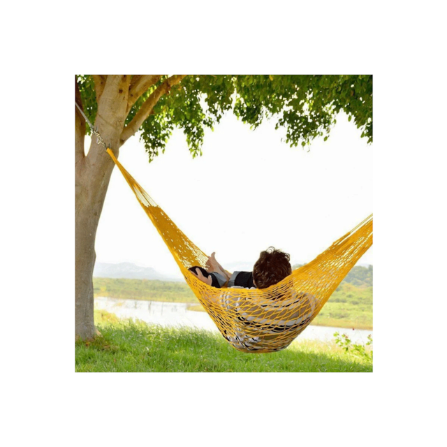 Rede de Dormir Camping Nylon Impermeavel Tarrafa Amarela Rede de Dormir Camping Nylon Impermeavel Tarrafa Amarela