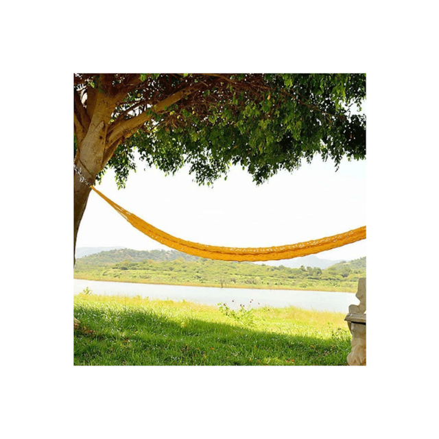 Rede de Dormir Camping Nylon Impermeavel Tarrafa Amarela Rede de Dormir Camping Nylon Impermeavel Tarrafa Amarela