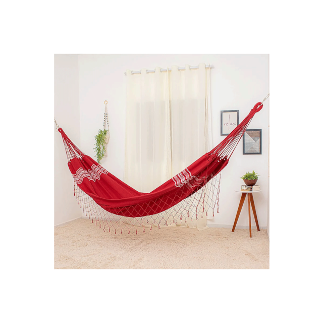 Rede de Dormir Casal Pernambucana Vermelha Rede de Dormir Casal Pernambucana Vermelha