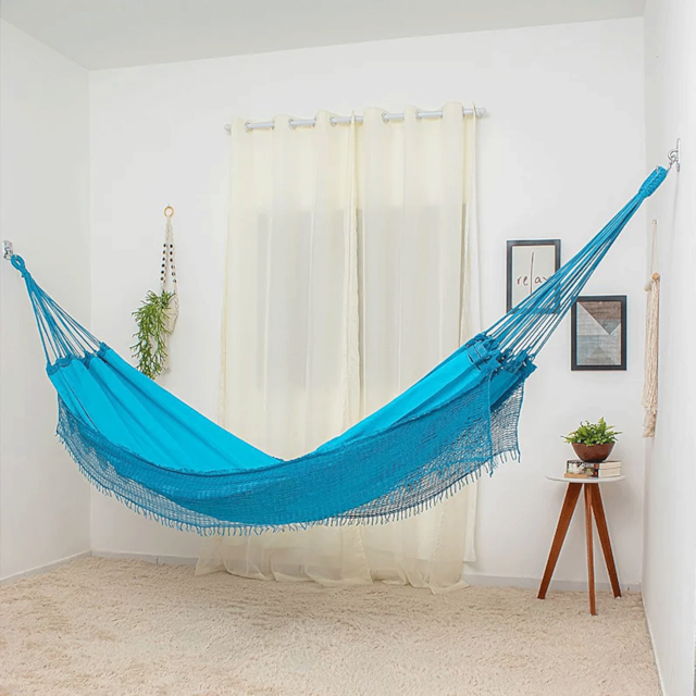 Rede de Dormir Casal Sol a Sol Azul Claro Rede de Dormir Casal Sol a Sol Azul Claro