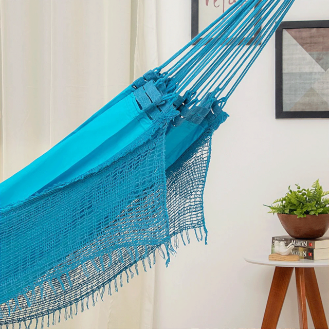 Rede de Dormir Casal Sol a Sol Azul Claro Rede de Dormir Casal Sol a Sol Azul Claro