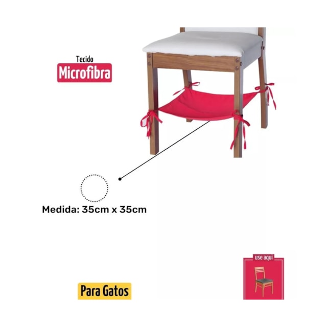 Rede Para Gatos Cama Pet De Fixar Amarrar Em Cadeiras 35x35