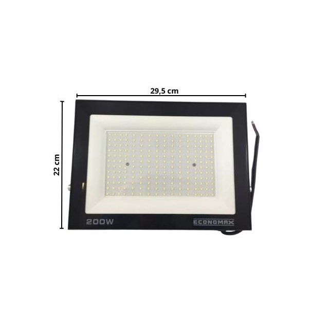 Refletor LED 200w 6500k Preto - Economax