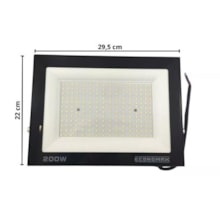 Refletor LED 200w 6500k Preto - Economax Refletor LED 200w 6500k Preto - Economax