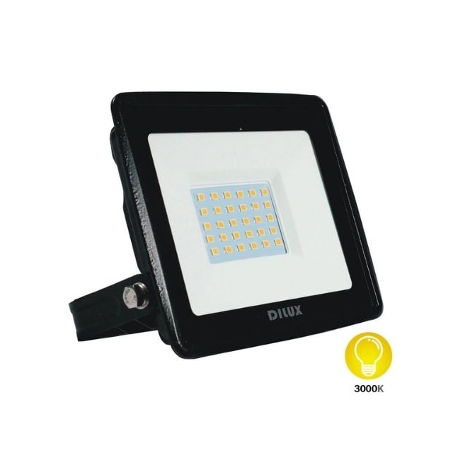 Refletor Led 30w 3000K Preto - DILUX