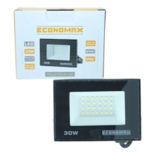 Refletor LED 30w 6500k Preto - Economax